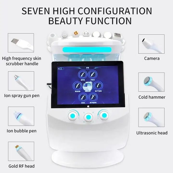 Oxygen Jet Aqua Skin Management Machine Skin Rejuvenation Wrinkle Crinkle Dispelling Damaged Skin Scar Repairing Device with Skin Detection Camera