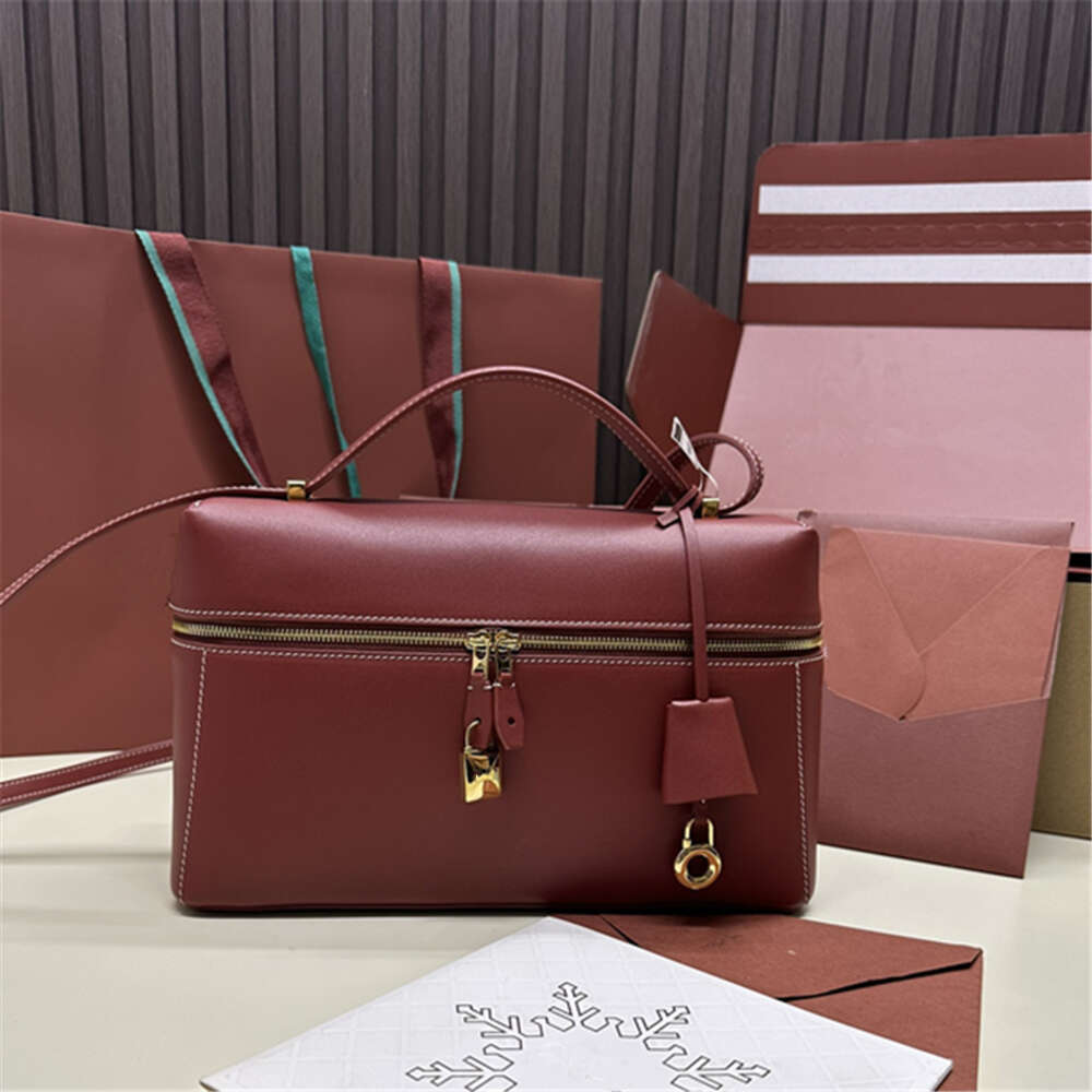 Designer Women Extra Pocket L27 LunBags Box Leather Crossbody Shoulder Fashion Makeup Bag Double Zipper Mini Tote 240229