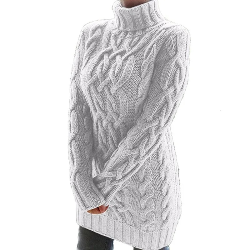 Women's Sweaters Knit Tops Sweater Women's Autumn and Winter Thickened Two lapels Vintage Thick Thread Fried Dough Twists Sweater Dress Knit