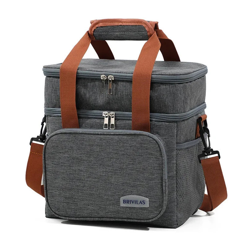 Ice Packs/Isothermic Bags Portable Thermal Lunch Bag Picnic Food Cooler Bags Insulated Case Durable Waterproof Office Lunch bag Cooling Box Shoulder S