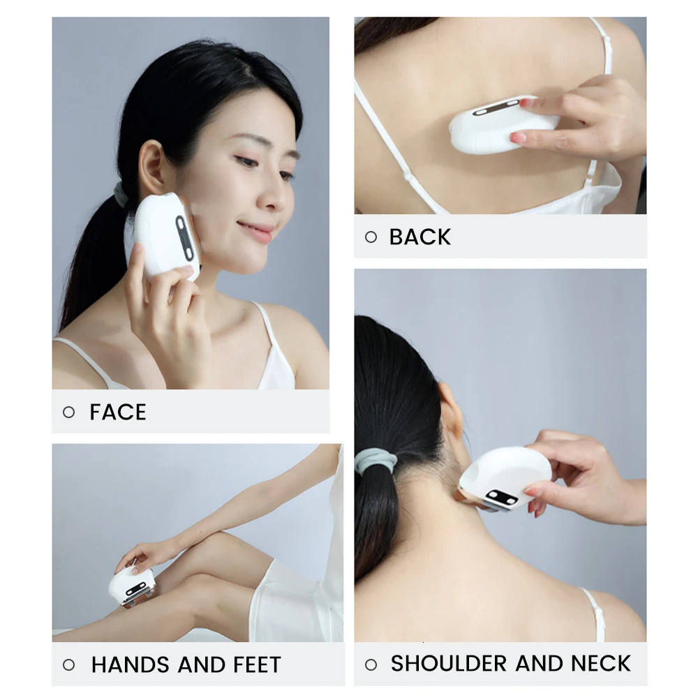 Face Care Devices Electric Lifting Guasha Board EMS Bianstone Gua Sha Scraping Massager Microcurrent Heating Vibration V Face Slim 231021