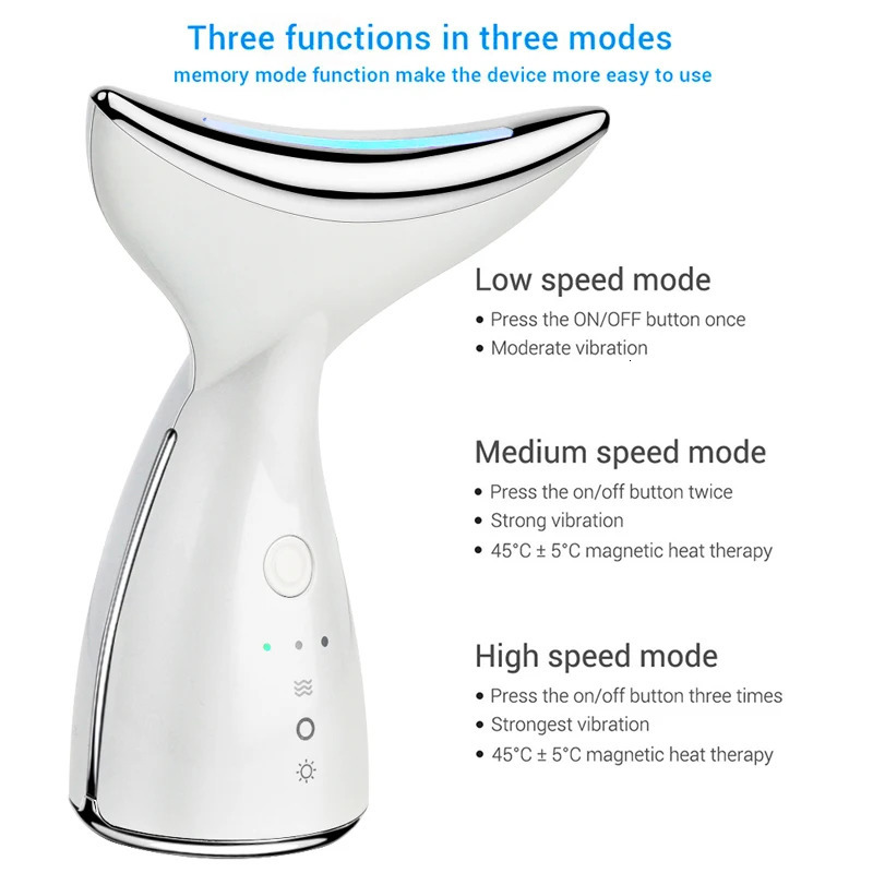 Face Massager EMS Thermal Neck Lifting and Tighten Massager 3 Colors Led Pon Neck Wrinkle Removal Electric Microcurrent Reduce Double Chin 231021