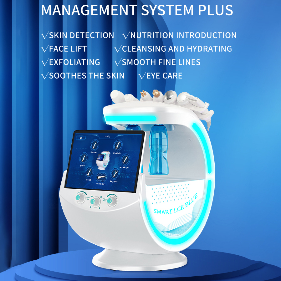 Oxygen Jet Aqua Skin Management Machine Skin Rejuvenation Wrinkle Crinkle Dispelling Damaged Skin Scar Repairing Device with Skin Detection Camera
