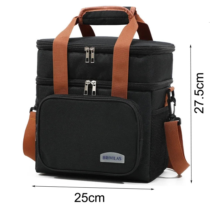 Ice Packs/Isothermic Bags Portable Thermal Lunch Bag Picnic Food Cooler Bags Insulated Case Durable Waterproof Office Lunch bag Cooling Box Shoulder S
