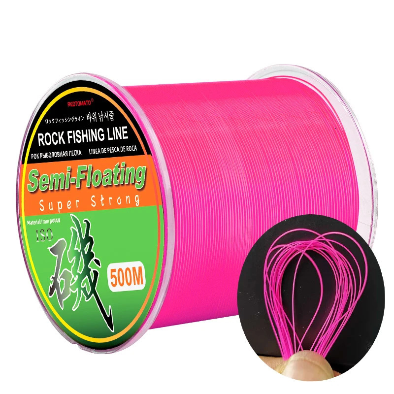Braid Line 500m Semifloating Monofilament Nylon Fishing White Pink Orange Green Yellow Rock Sea Lure Pole Accessories 231023