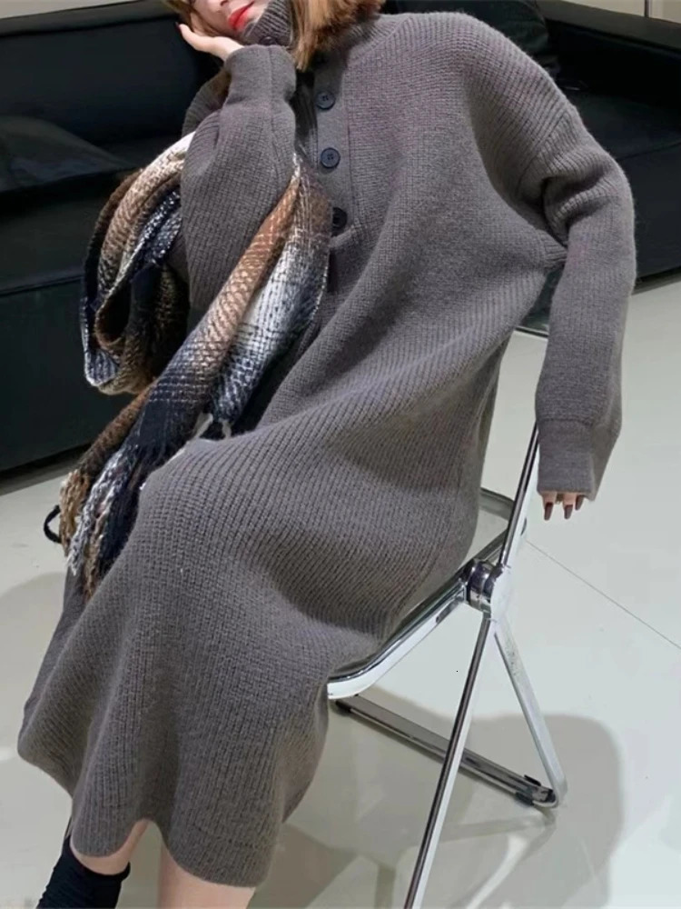 Women's Sweaters Oversized Sweater Dress Pullover Long Sleeve In Autumn Winter Clothes Women Elegance Tops Comfort Casual Korean Fashion 231023