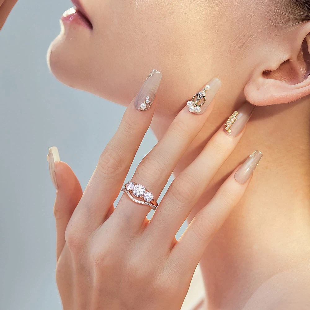 Engagement Ring for Women, 4CT 3-Stone Wedding Band, S Sterg Sier Gold Plated Promise Dia Rings 4 terg ier s