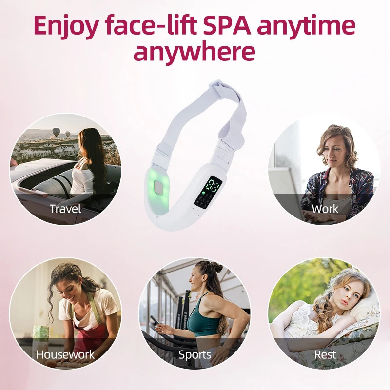 Face Massager Microcurrent Face Lifting Machine V Face Double Chin Remover EMS Massager Compress Skin Rejuvenation Beauty Device 231021