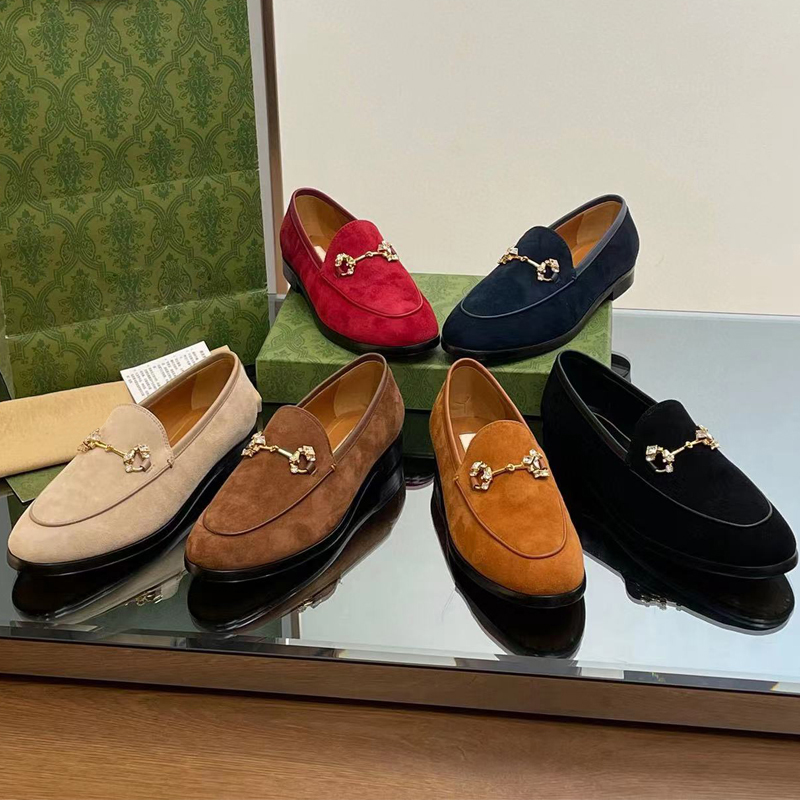 Dress Shoes Woman Mules Horsebit Men Women Flat Rincetown Authentic Cowhide Casual Shoe Round Toe Classic Loafers Mens Shoes Factory