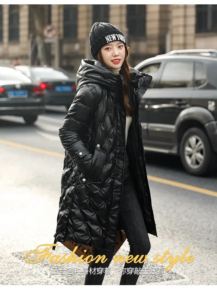 Women's Down Parkas Winter Fashion Long Cottonpadded Coat Womens Casual Hooded Jacket Female hjgyu 231023