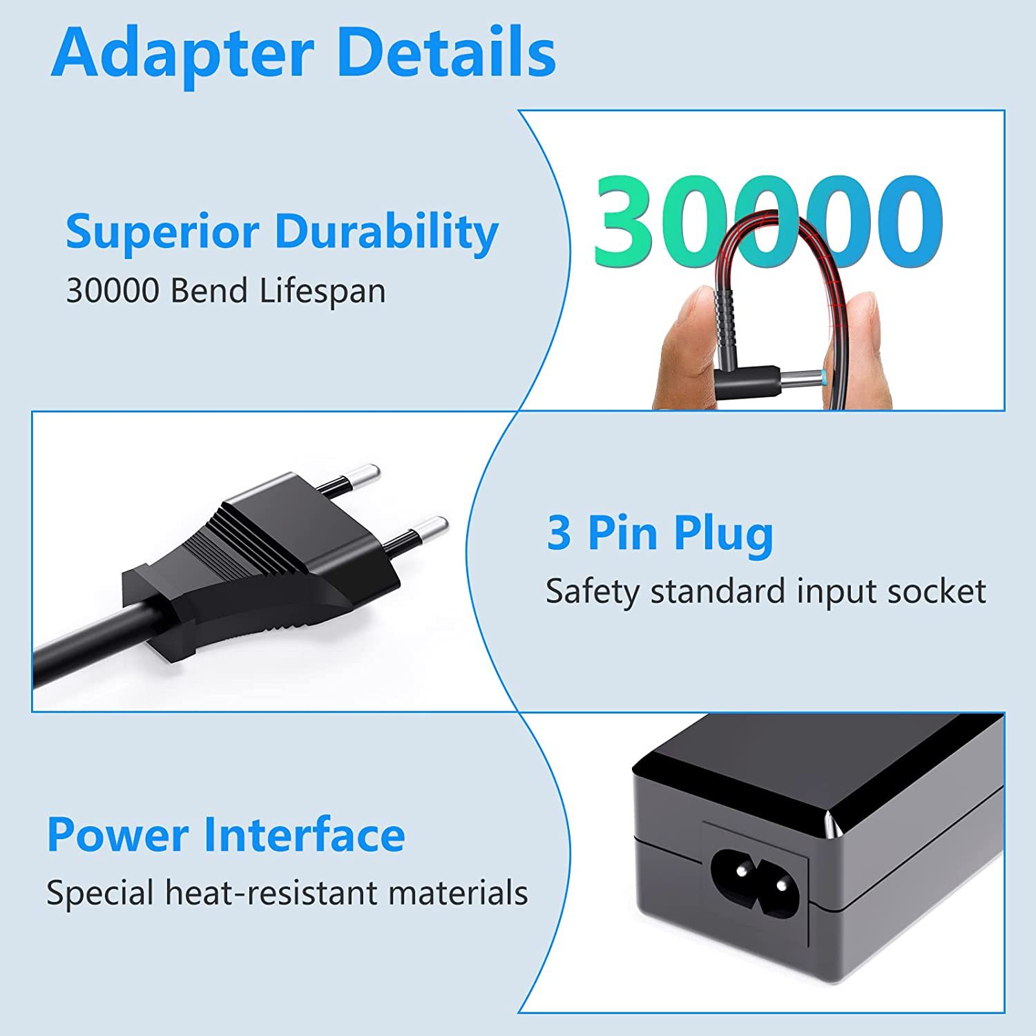 Suitable for notebook power adapter round port with needle 65W night elf high power charger