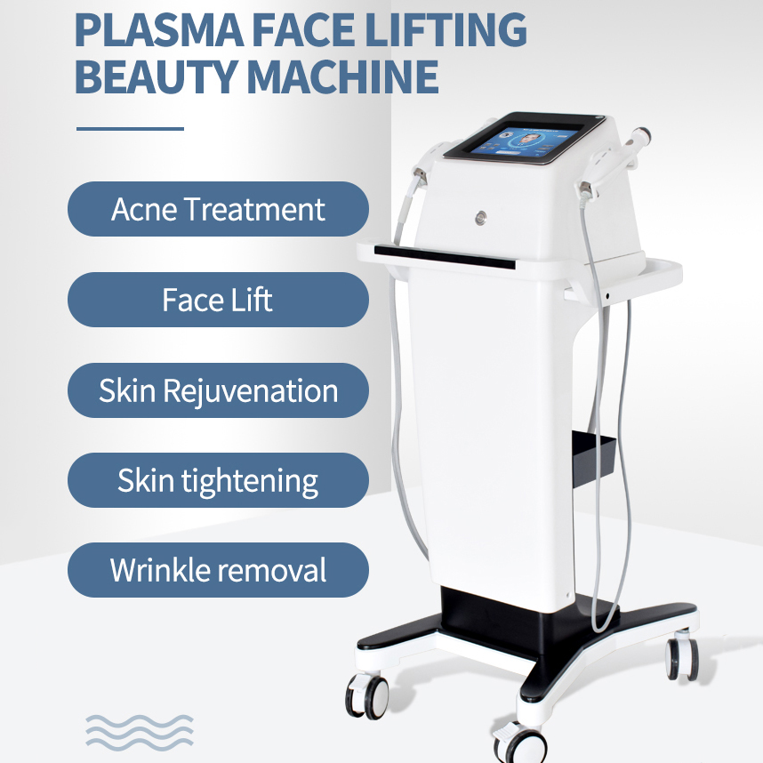 Plasma Skin Care Device Rejuvenation Smoothing Skin Wrinkle Acne Elimination Double Chin Improving Collagen Regeneration Plasma + Cold & Heat 2 Handle
