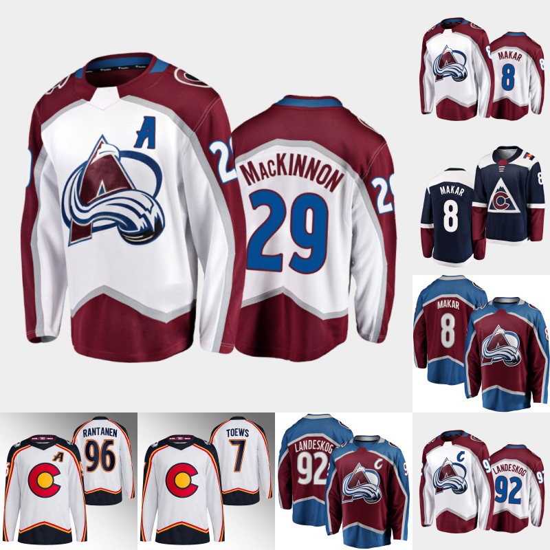 Colorado Nathan MacKinnon Avalanches Jersey Cale Makar Devon Toews Patrick Roy Artturi Lehkonen Logan O'Connor Mikko Rantanen Artturi Lehkonen Valeri Nichushkin