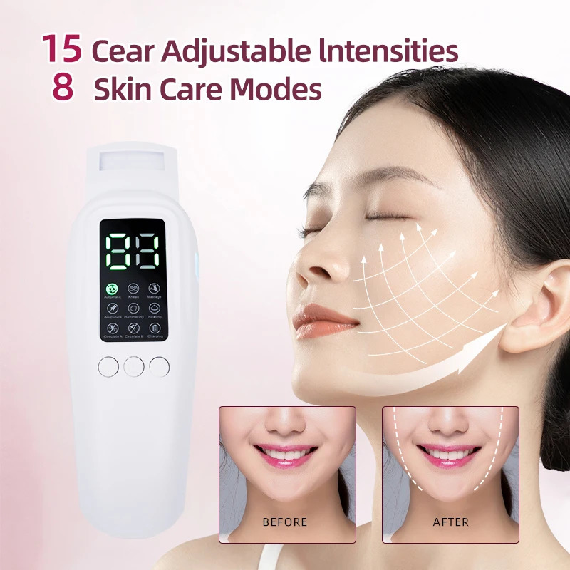 Face Massager Microcurrent Face Lifting Machine V Face Double Chin Remover EMS Massager Compress Skin Rejuvenation Beauty Device 231021