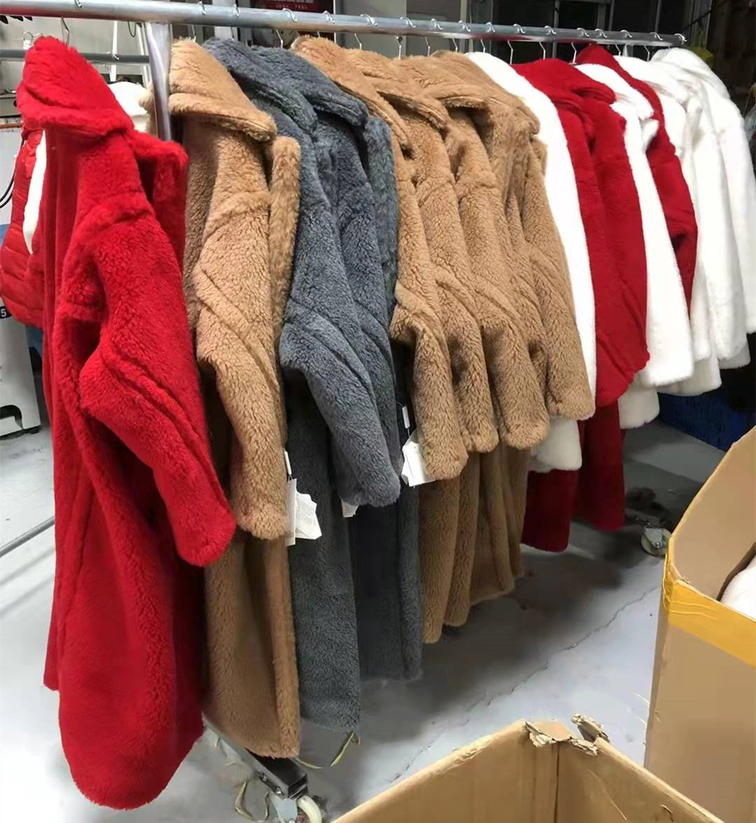 double breasted MM teddy bear camelwool coats 62% alpaca fur XLong women icon coat