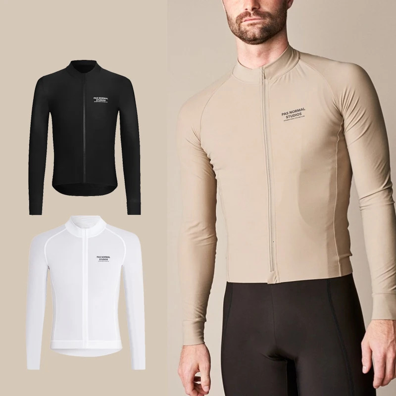 Cycling Jersey Sets Pas Normal Studios SpringAutumn Long Sleeve Cycling Jersey Set PNS Bicycle Clothes MTB Bike Jersey Bib Pants Kit Ropa Ciclismo 231