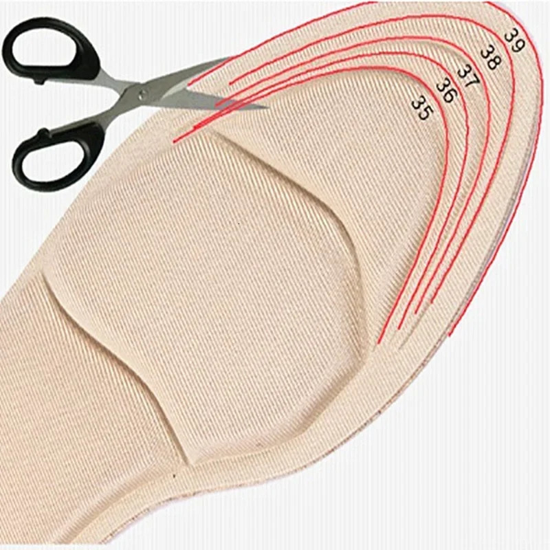 Shoe Parts Accessories 4pcs Memory Foam Insoles Women Highheel Shoes Antislip Cutable Insole Comfort Breathable Foot Care Massage Pads 231024