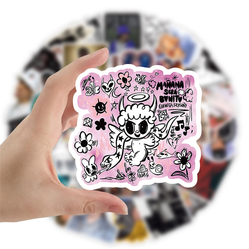 53Pcs Hot Singer Peso Pluma Stickers Rapper Graffiti Stickers for DIY Luggage Laptop Skateboard Motorcycle Bicycle Stickers