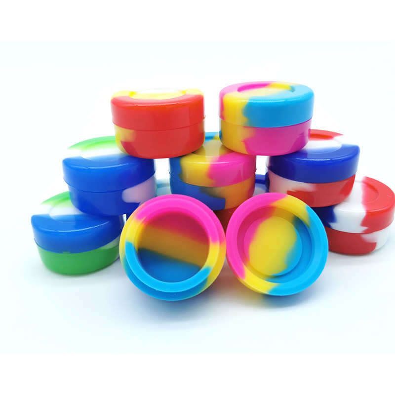 3ml 5ml Wax Containers Food Grade Nonstick Jars Silicone Box Smoking Accessories Vaporizer Silicon Storage for Slick Butane Oils Dry Herb Dab Wax Pipe Holder tools