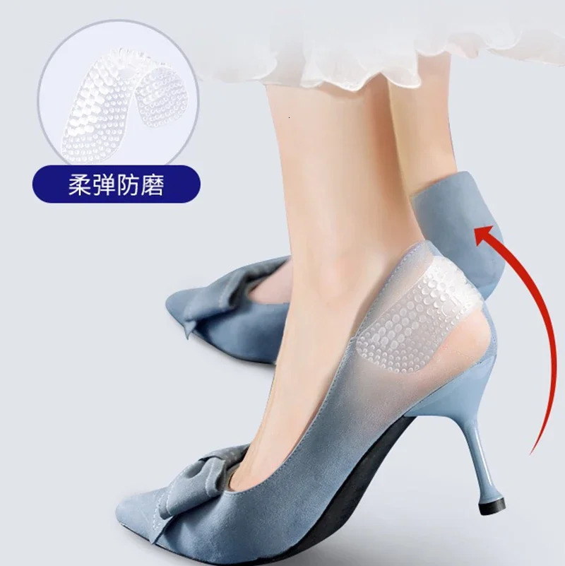 Shoe Parts Accessories 4PCS Silicone Heel Stickers Heels Grips for Women Men Anti Slip Cushions NonSlip Inserts Pads Foot Care Protector 231024