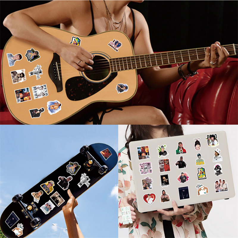 53Pcs Hot Singer Peso Pluma Stickers Rapper Graffiti Stickers for DIY Luggage Laptop Skateboard Motorcycle Bicycle Stickers