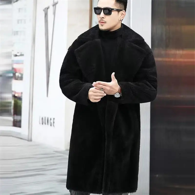 Men's Down Parkas Fur Warm Long Jacket 2023 Winter Men Snow Wear Coat Clothing Thicken Fleece Jackets 231023
