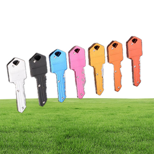 10 Colors Mini Folding Knife Keychain Outdoor Gadgets Key Shape Pocket Fruit Knifes Multifunctional Tool Key chain Saber Swiss Sel