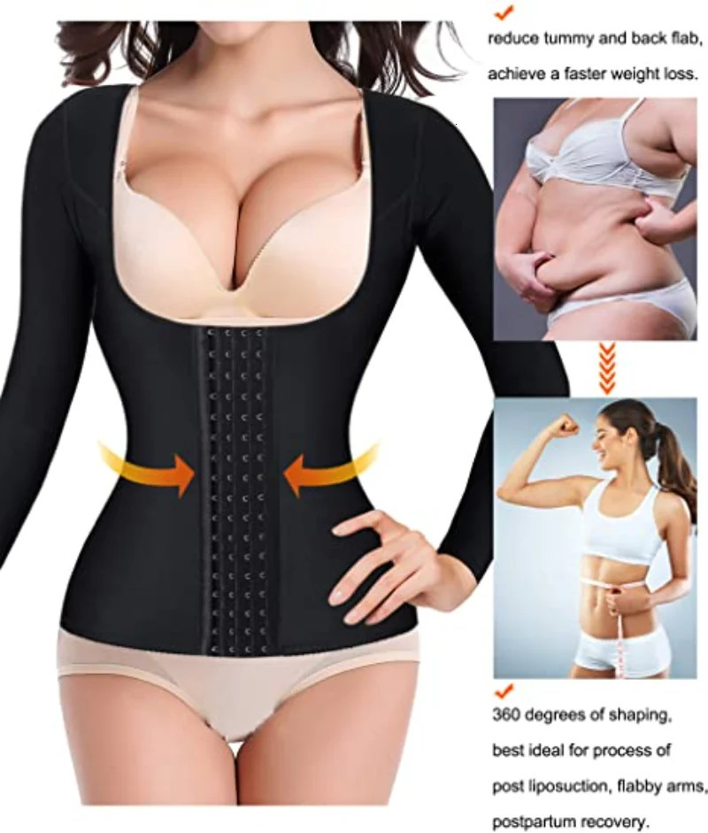 Waist Tummy Shaper Shapewear Trainer Corset Wrap Control Vest Woman Upper Arm Slimming Compression Tops 231024