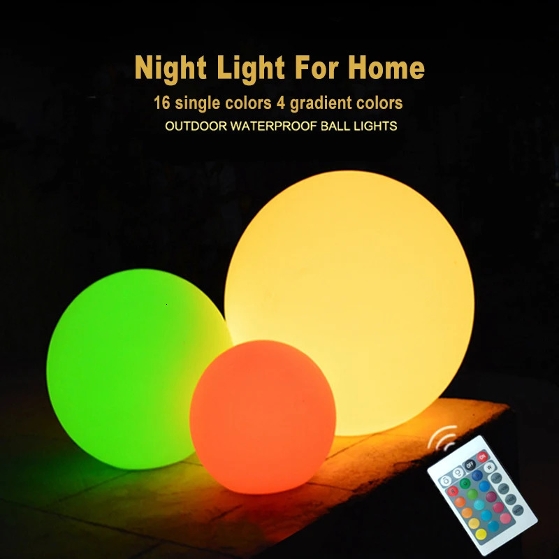 Garden Decorations Outdoor LED Garden Ball Lights Remote Control Floor Street Lawn Lamp Swimming Pool Wedding Party Holiday Home Decoration 231023