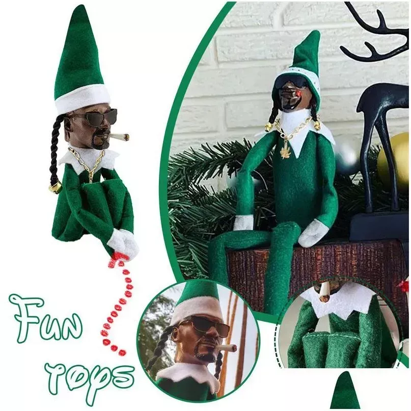 Snoop on A Stoop Christmas Elf Doll Spy Bent Home Decorati Year Gift Toy
