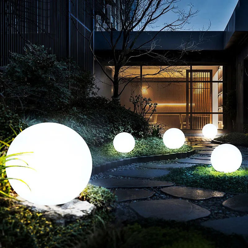 Garden Decorations Outdoor LED Garden Ball Lights Remote Control Floor Street Lawn Lamp Swimming Pool Wedding Party Holiday Home Decoration 231023