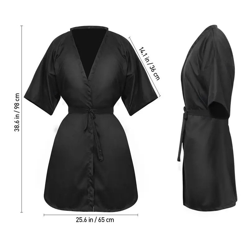 Other Hair Cares Salon Client Gown Robes Cape Cutting Smock for Clients Kimono Style Black Hairdressing 231024