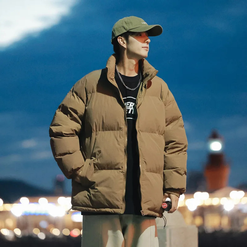 Men's Down Parkas 2023 Winter Jacket Men Thicken Warm Coat Mens Stand Collar Solid Color Puffer Women Korean Fashion Streetwear 231023