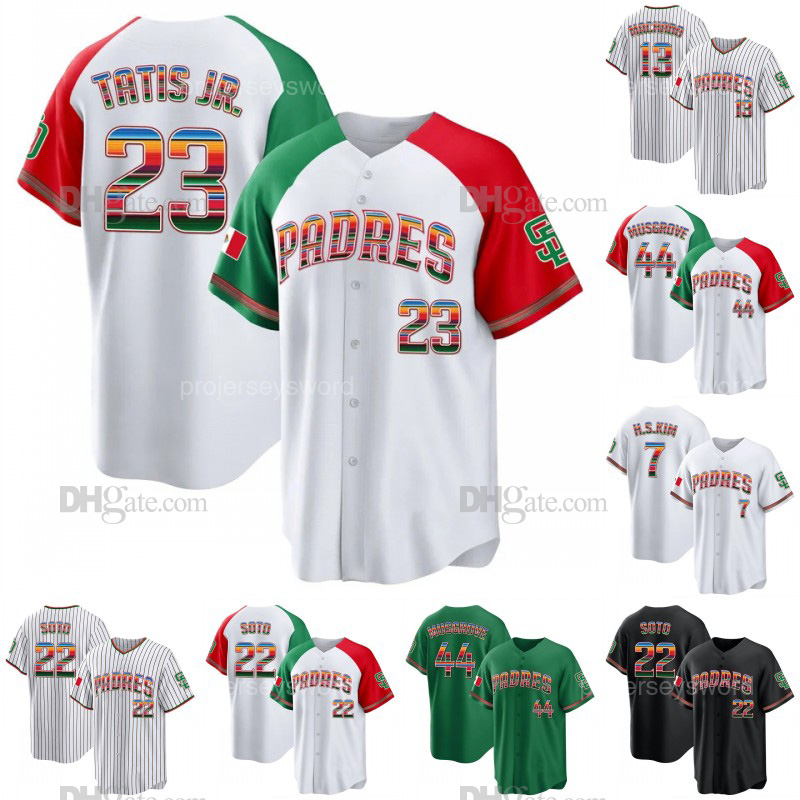San Diego Fernando Tatis Jr. Padres Mexico Heritage Night Baseball Jersey Juan Soto Manny Machado Ha-Seong Kim Jake Cronenworth Xander Bogaerts Blake Snell Josh Hader