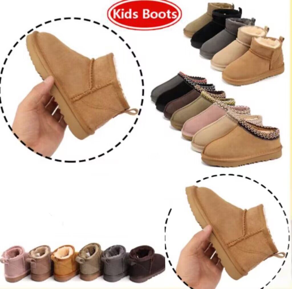 kids boots Tasman Slippers Australia Ultra Mini Platform Boot for girls Tazz Slip-on snow boots kid Wool australie Comfort Winter designer shoes women Booties