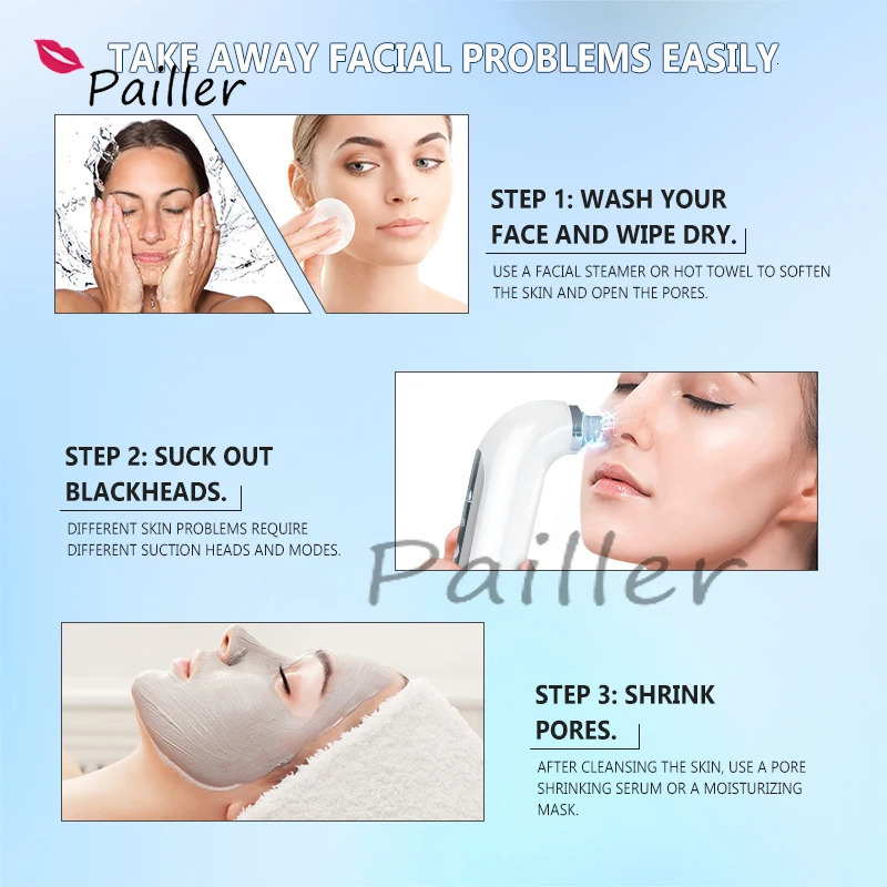 Cleaning Tools Accessories USB Charging Blackhead Meter 400mAh Electric Vacuum Acne Pore Cleaner Water Cycle Skin Deep Beauty Care 231023