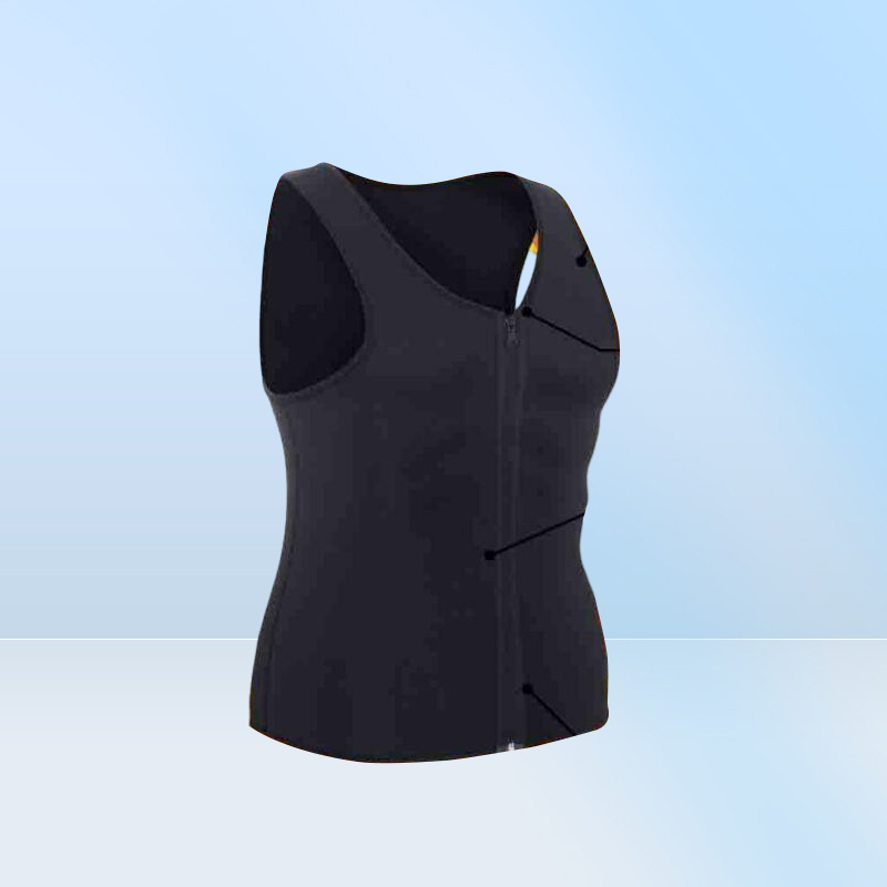 Men039s Vests Workout Trainer Vest Tank Tops Sweat Sauna Waist Body Shaper Slim Male Athletic Gym Zipper Tee Shirt Plus Size8819972