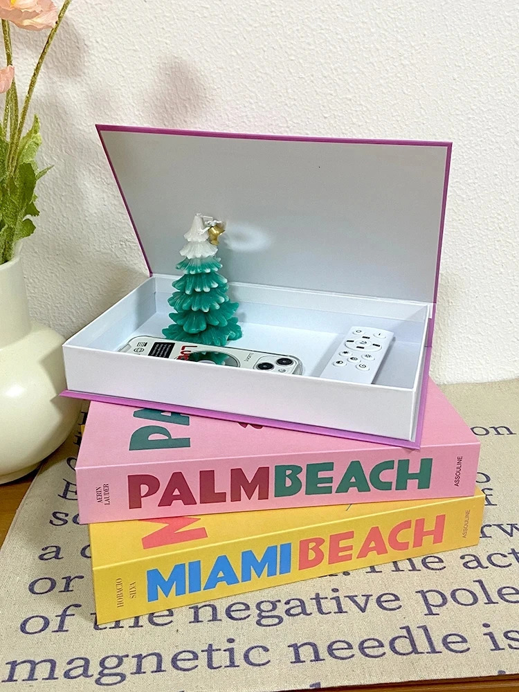 Decorative Objects Figurines Travel Series Open Book Decoration Coffee Table Living Room Fashion Prop Books Home Model IBIZA 231023