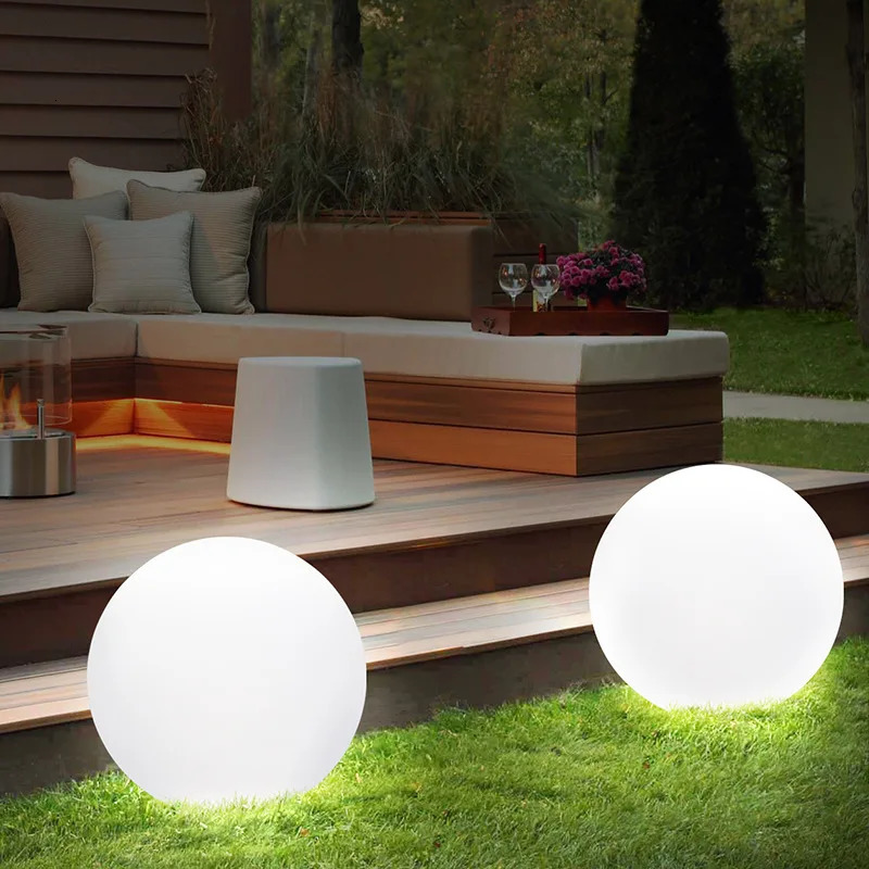 Garden Decorations Outdoor LED Garden Ball Lights Remote Control Floor Street Lawn Lamp Swimming Pool Wedding Party Holiday Home Decoration 231023