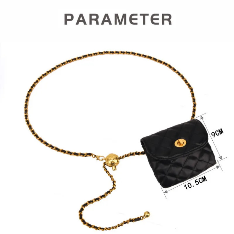 Waist Bags Chain Bag Women Fashion PU Leather Chest Mini Coin Purse 231024
