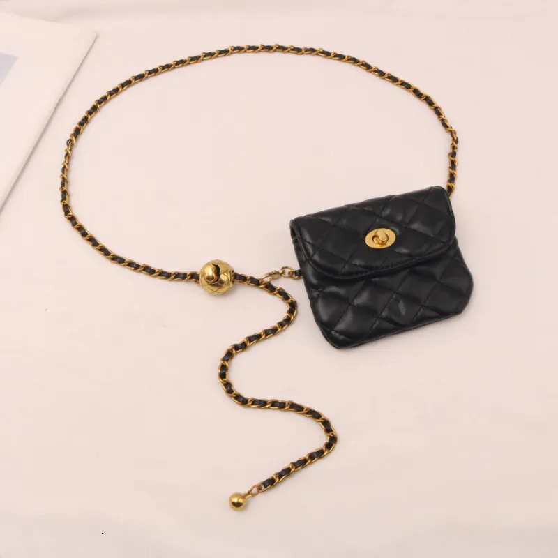 Waist Bags Chain Bag Women Fashion PU Leather Chest Mini Coin Purse 231024