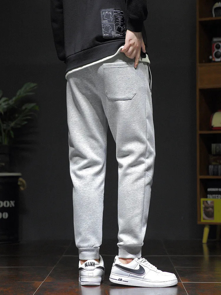 Mens Pants Autumn Jogger Big Size Sportswear Zip Pockets Slim Grey Sweatpants Cotton Casual Track Trousers for Men 8XL 231024