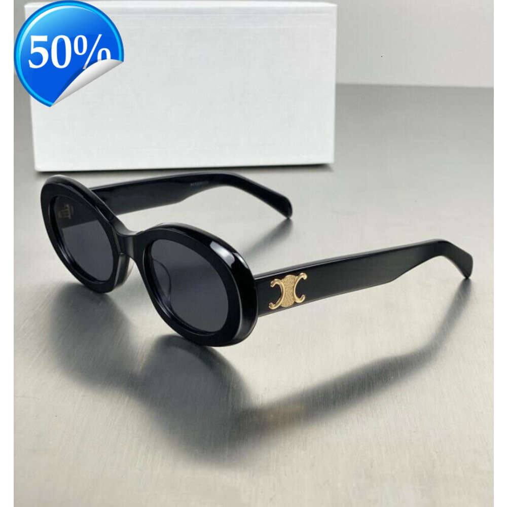 Sunglasses Gafas de sol 2024 Retro ojo de gato gafas de sol para mujer CE's Arc de Triomphe ovalado calle principal francesa