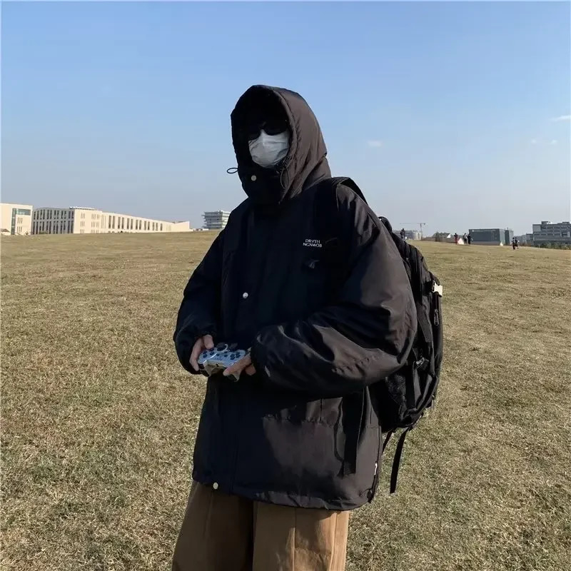 Men's Down Parkas Korean Patchwork Thicken Puffer Jacket Men Winter Streetwear Coat Windbreaker Outwear Coats Warm Cotton Padded 231023