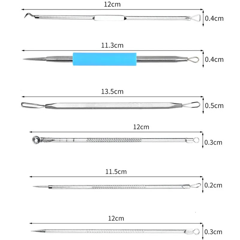 Eye Massager 11Pcs Blackhead Pimple Cleaning Needles Acne Remover Toolkit Comedones Squeezing Tweezers Kit Beauty Care Makeup Tools 231023