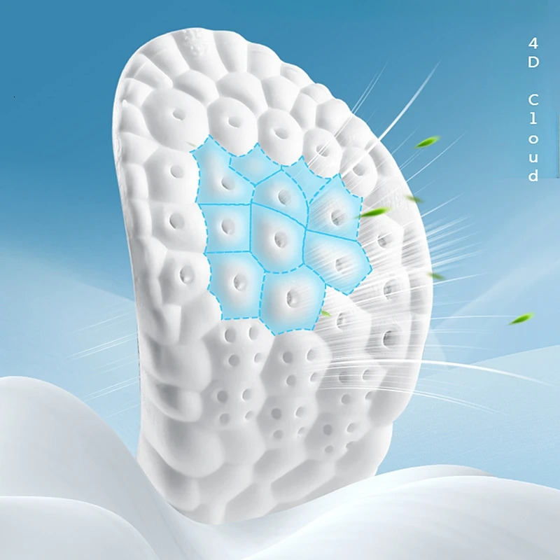 Shoe Parts Accessories 1Pair 4D Shoes Insoles for Feet Soft Plantar Fasciitis Insole Arch Support Orthopedic Inserts Sports Shock Absorption Pads 2310