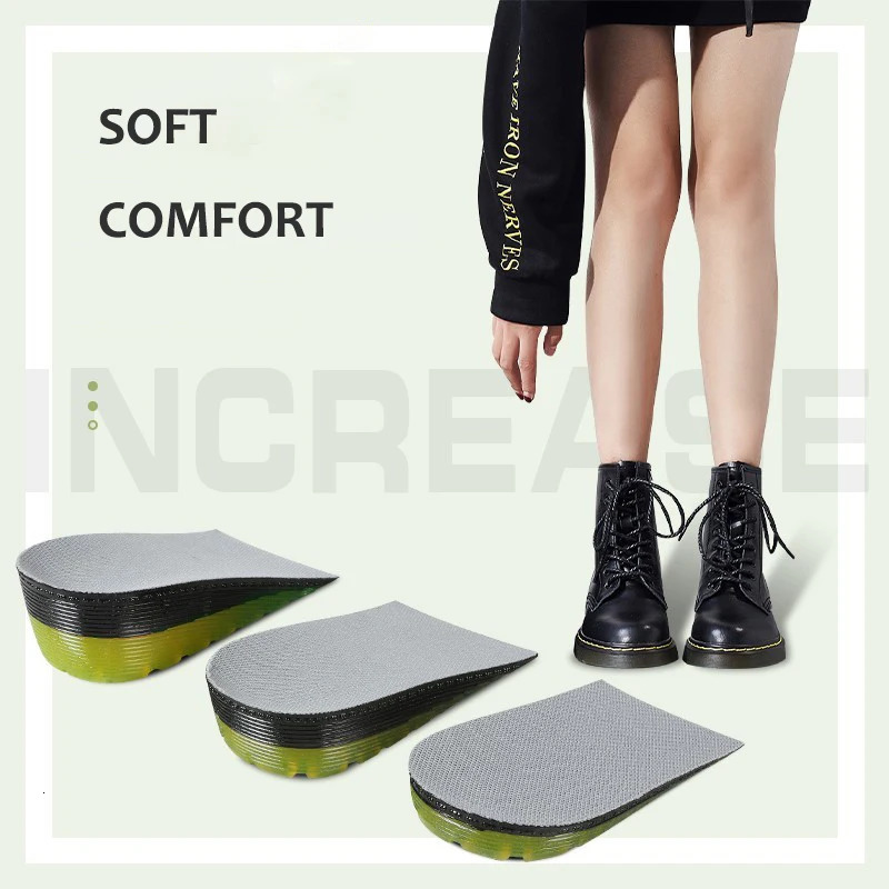 Shoe Parts Accessories Increase Height Insoles GEL Soft PU Material 15CM 25CM 35CM Men Women Invisible Heighten Soles Pads 231024