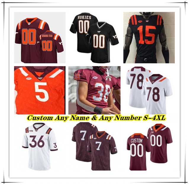 Ncaa College Virginia Tech Hokies VT Football Jersey Kyron Drones Grant Wells Bhayshul Tuten Jaylin Lane Keli Lawson Antwaun Powell-Ryland D