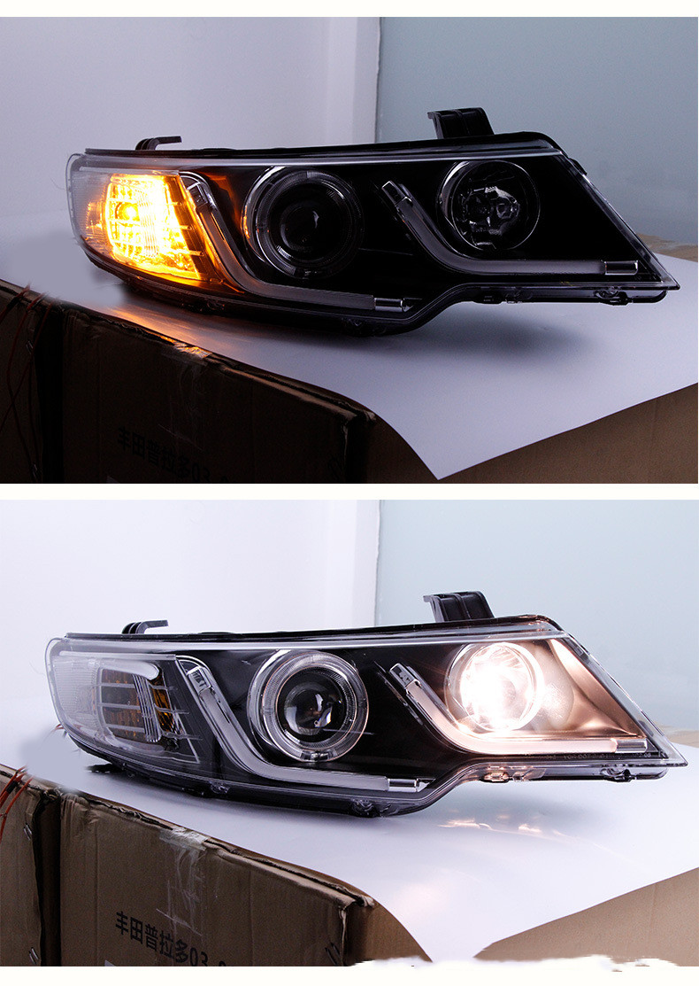 Car Styling Head Lights for KIA Forte 2009-2015 Forte Coupe Headlights LED Angel Eye Daylight Lens Xenon Lamp Signal Headlamp