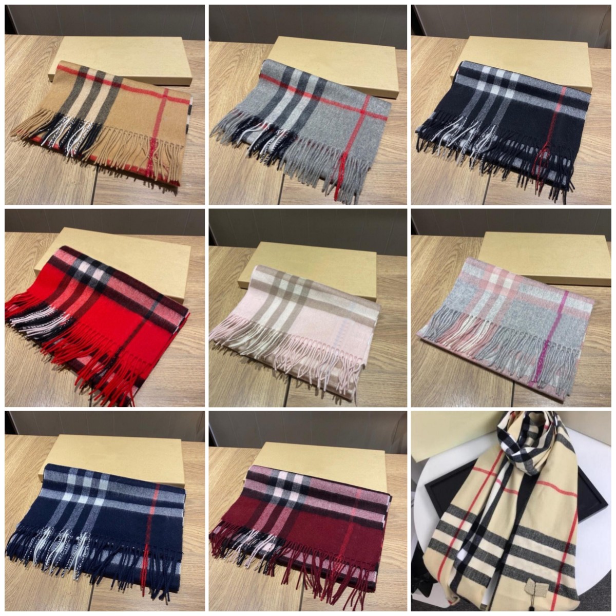Fashion Men's Women's Classic Plaid Scarf Shawl Scarves With Gift Box 8 Colors 168*30 cm